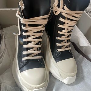RICK OWENS DRKSHDW Black Abstract High-Top Sneakers